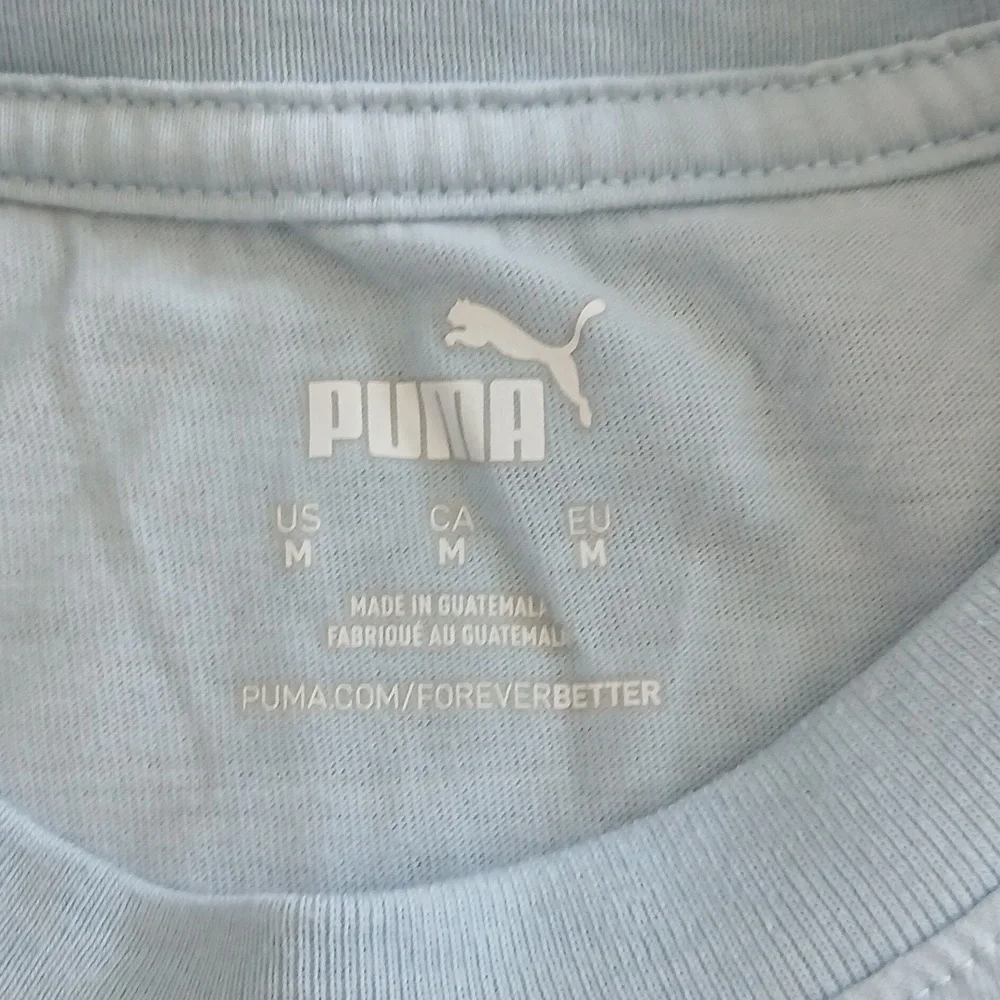 PUMA mens baby blue logo tee shirt size medium - Picture 8 of 11